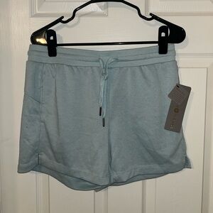 Blue Athletic Shorts with Elastic Waistband